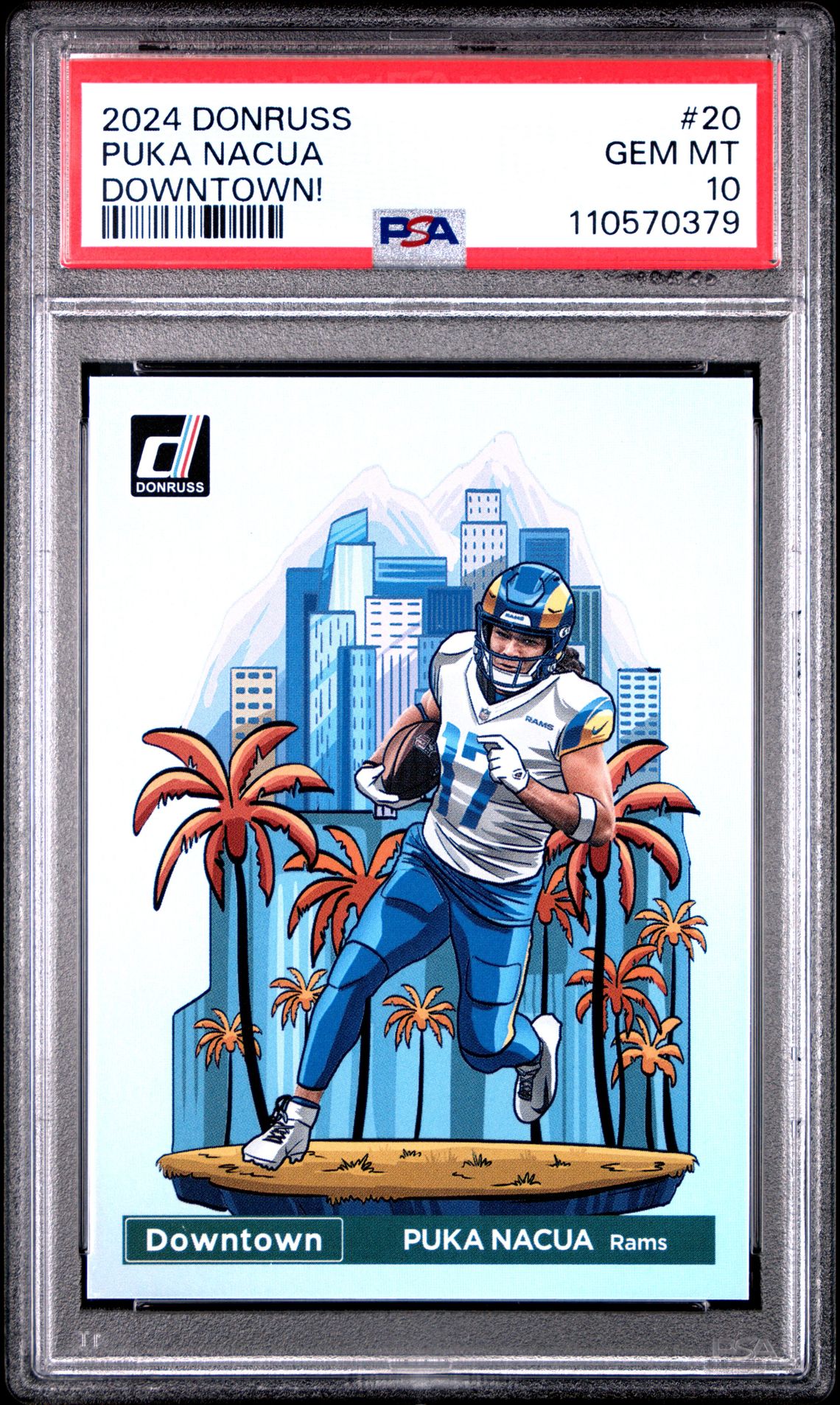 2024 Panini Donruss Downtown! Puka Nacua #20 Gem Mt 10 front