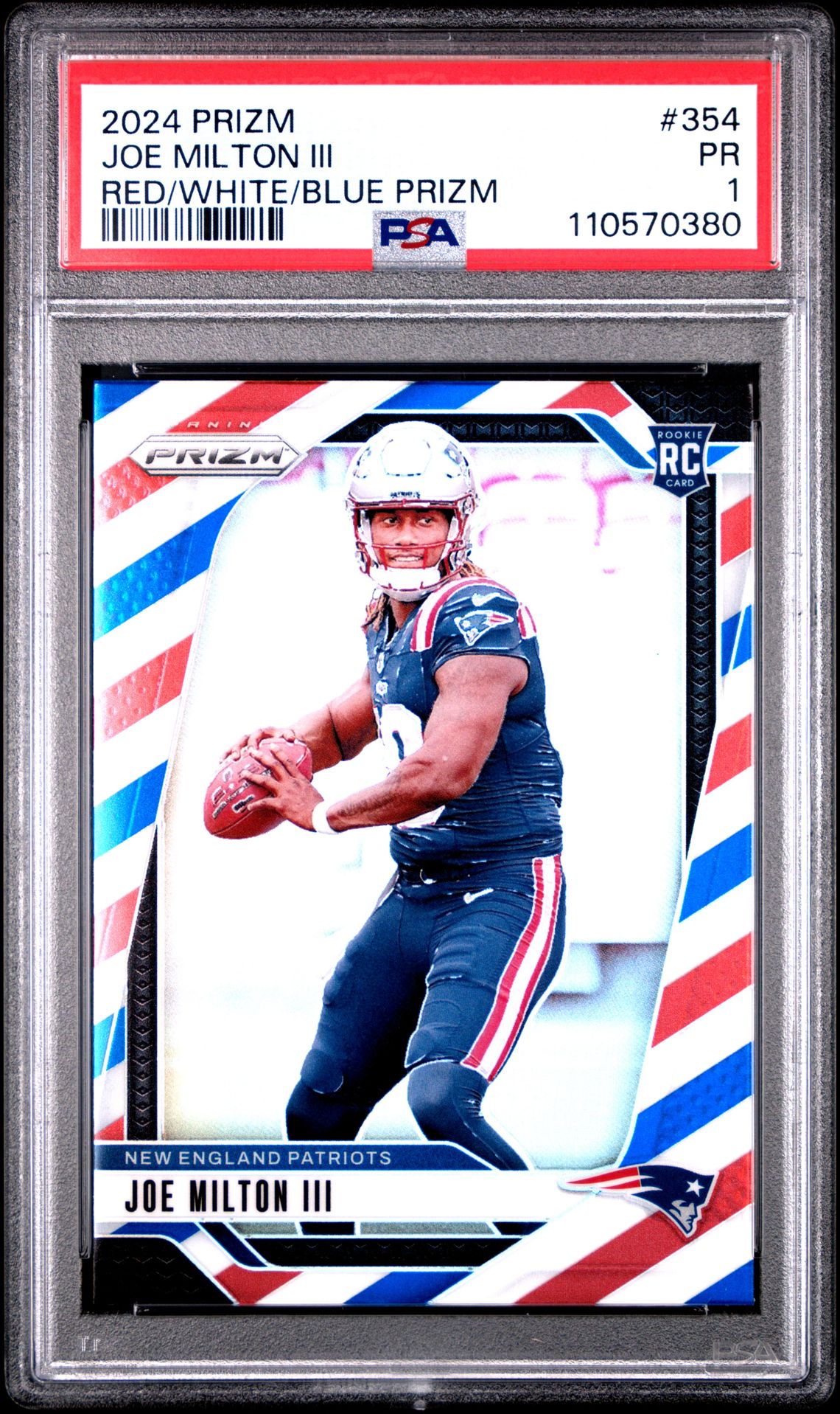 2024 Panini Prizm Joe Milton Iii #354 (Red/White/Blue Prizm) Pr 1 front