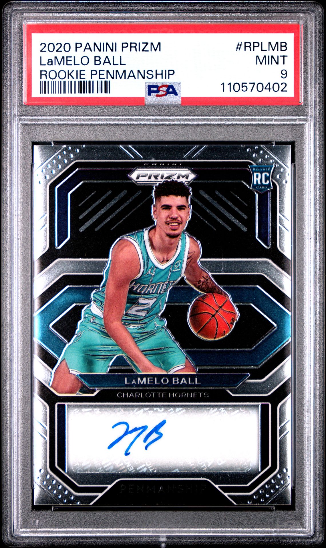 2020 Panini Prizm Rookie Penmanship Lamelo Ball #Rplmb (Rookie Penmanship) Mint 9 front