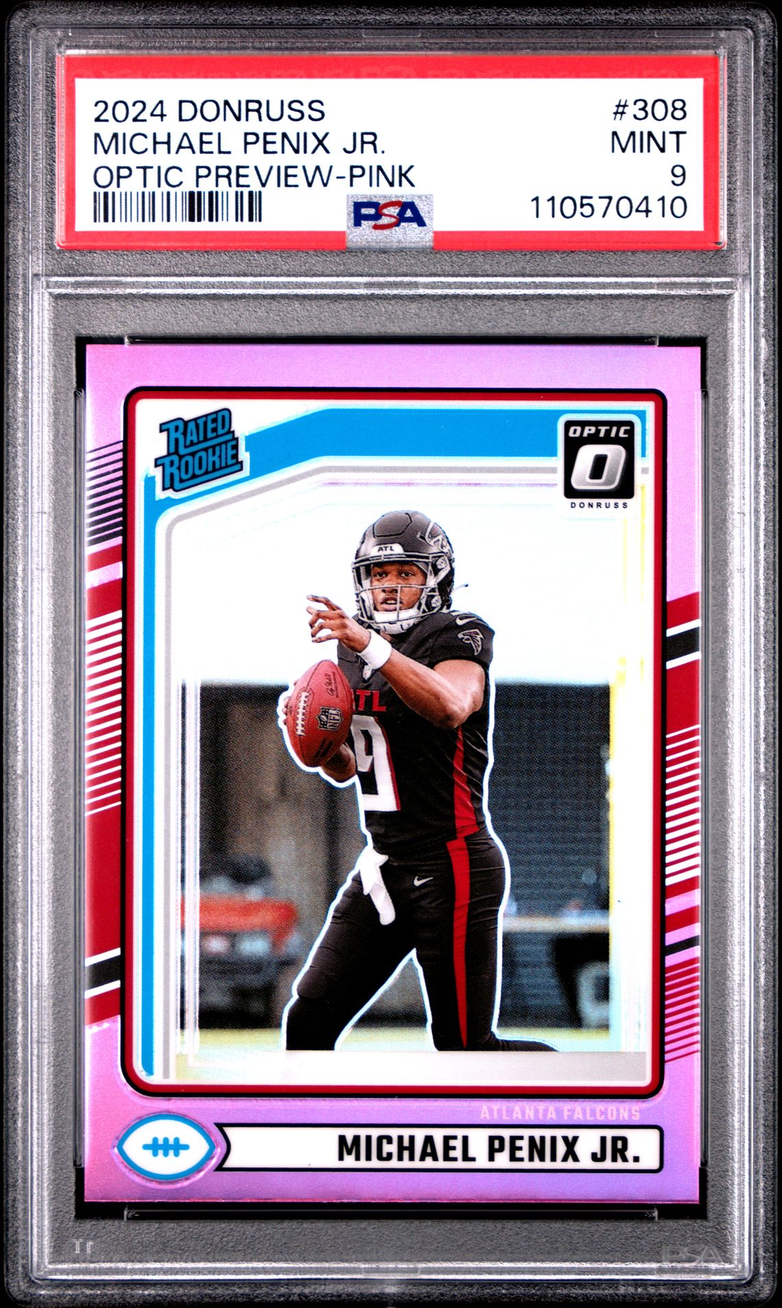 2024 Panini Donruss Michael Penix Jr. #308 (Optic Preview-Pink) Mint 9 front