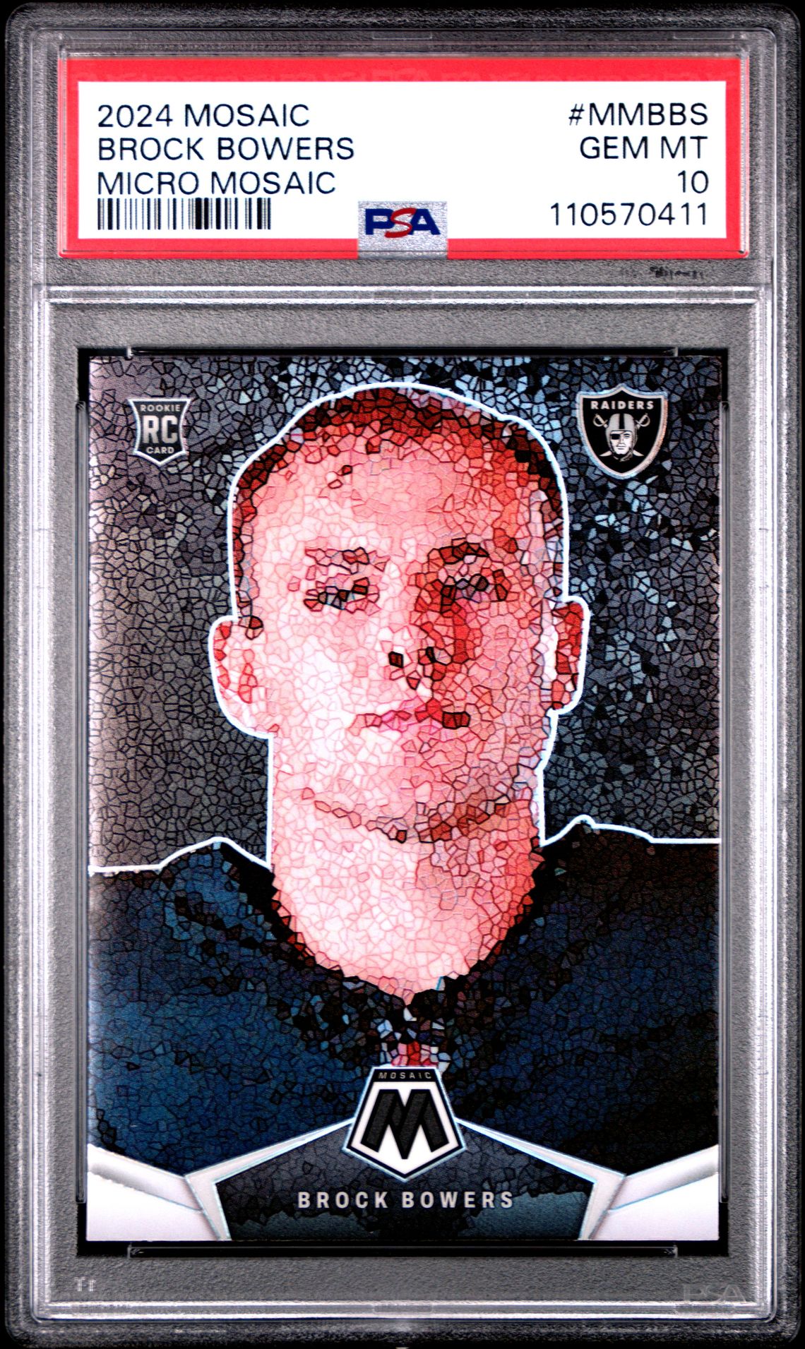 2024 Panini Mosaic Micro Mosaic Brock Bowers #Mmbbs Gem Mt 10 front