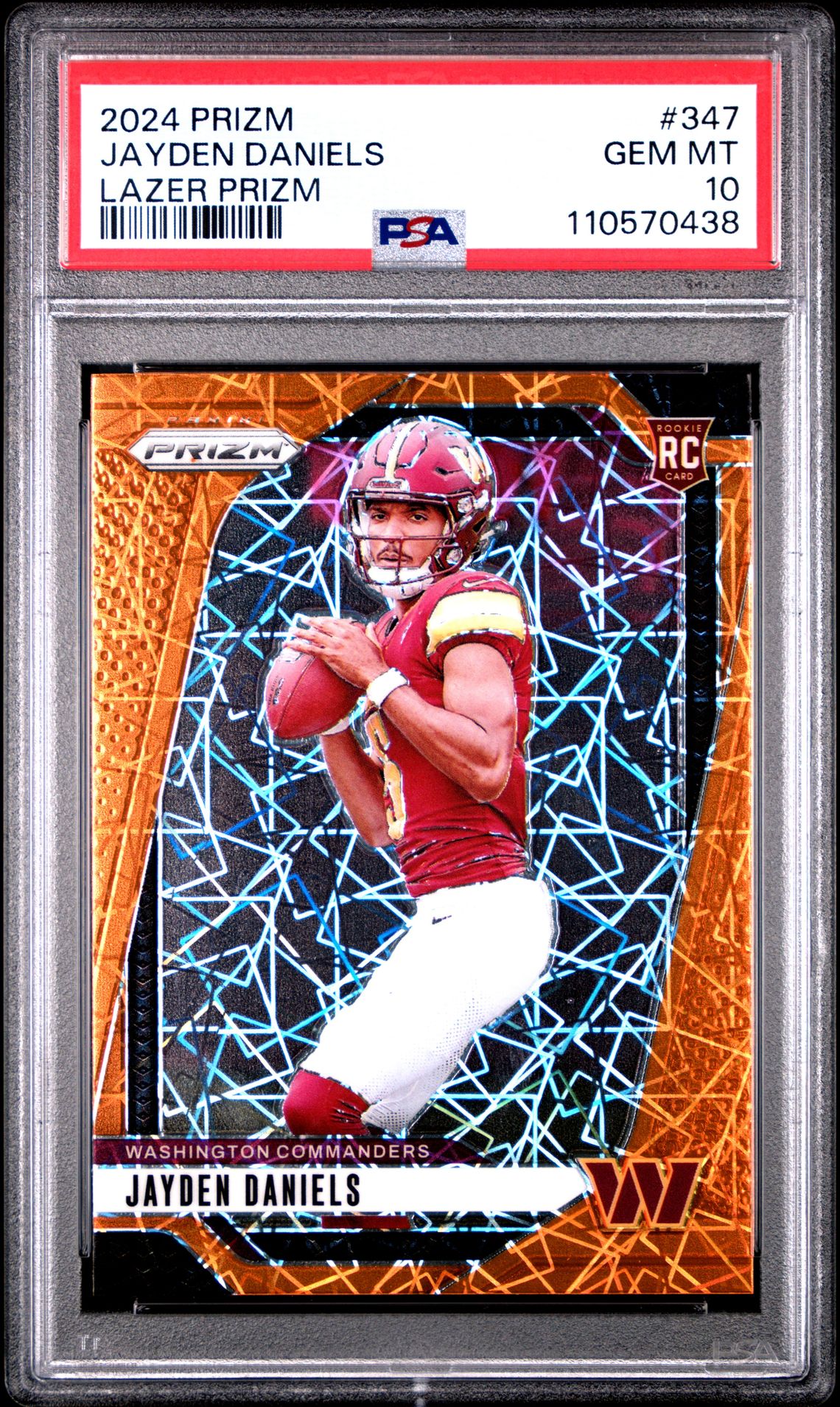 2024 Panini Prizm Jayden Daniels #347 (Lazer Prizm) Gem Mt 10 front