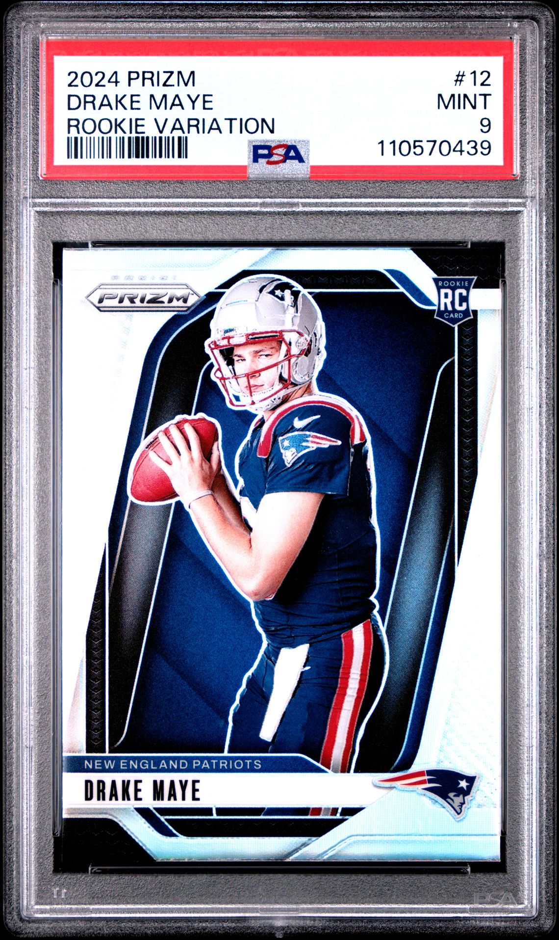 2024 Panini Prizm Rookie Variation Drake Maye #12 Mint 9 front