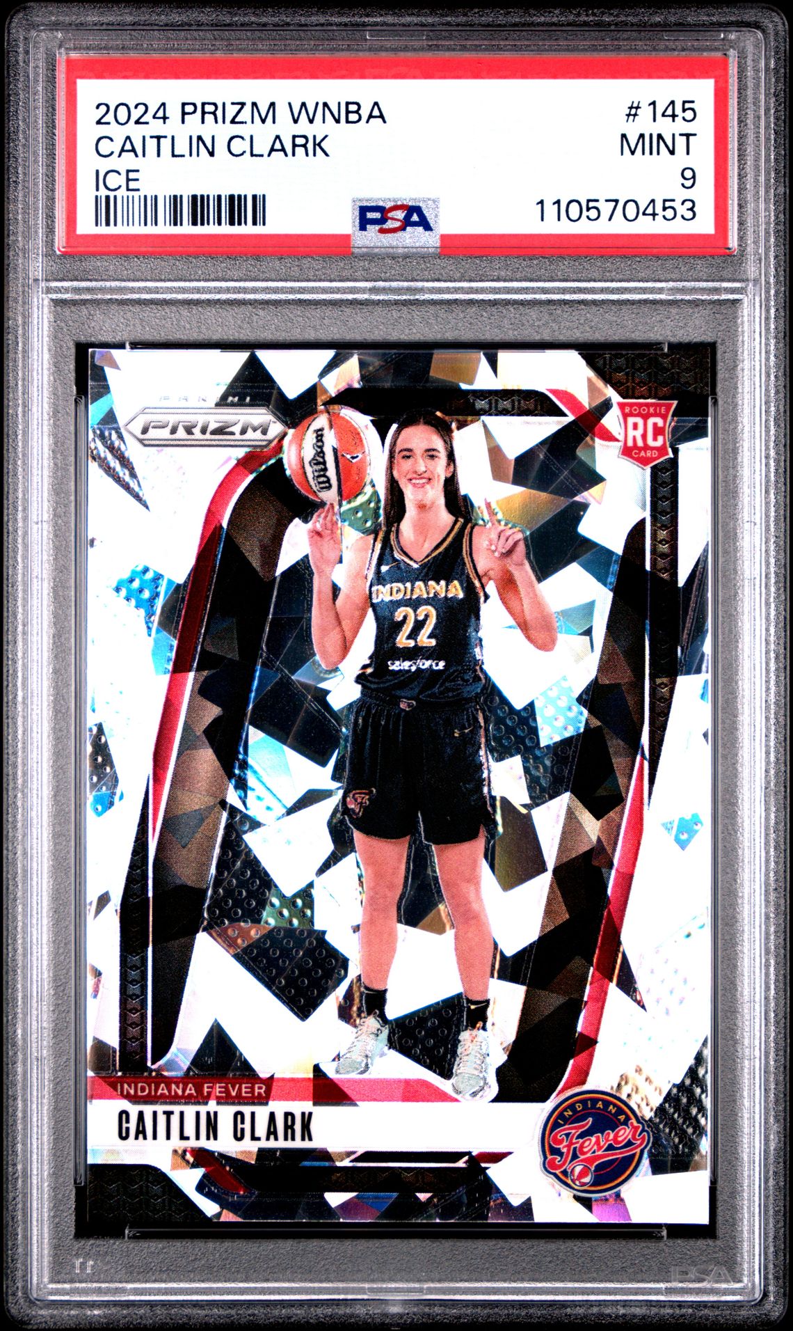 2024 Panini Prizm Wnba Caitlin Clark #145 (Ice) Mint 9 front