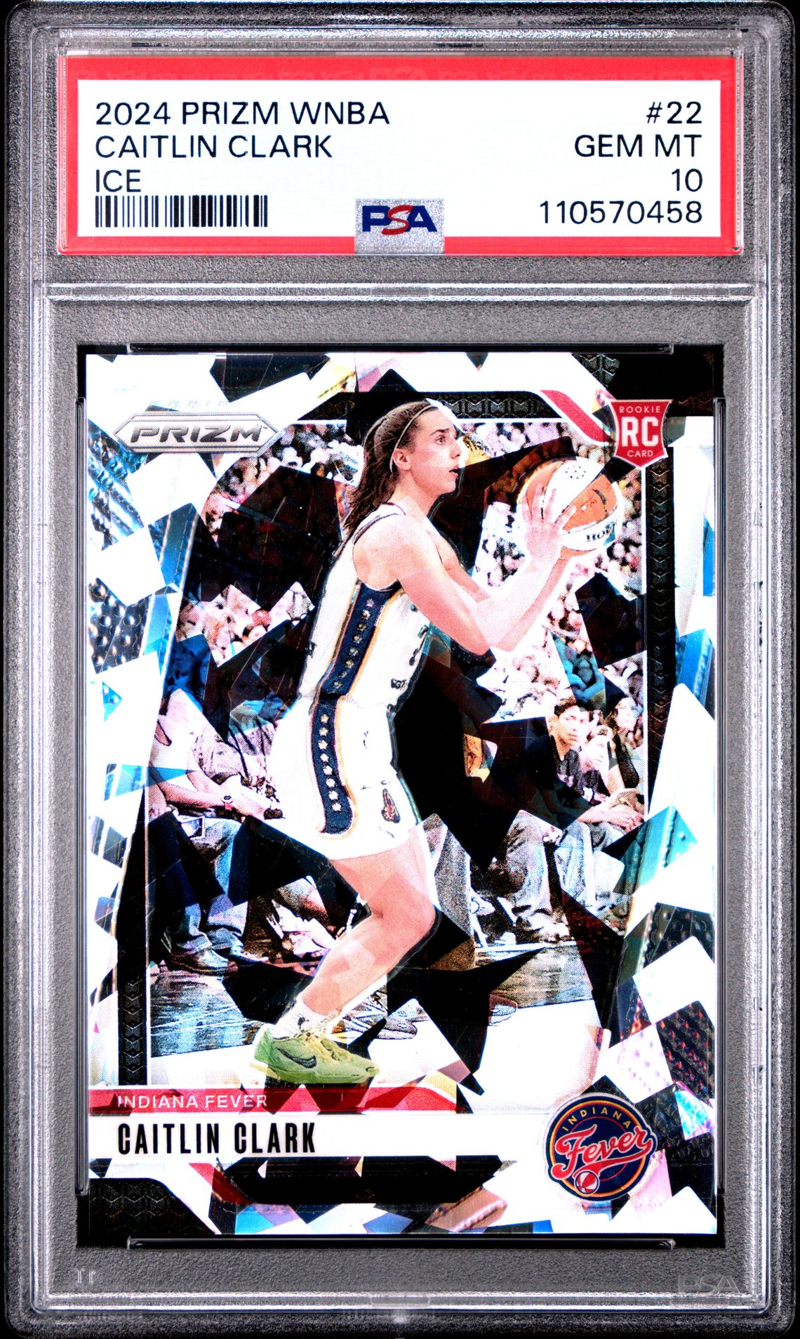 2024 Panini Prizm Wnba Caitlin Clark #22 (Ice) Gem Mt 10 front