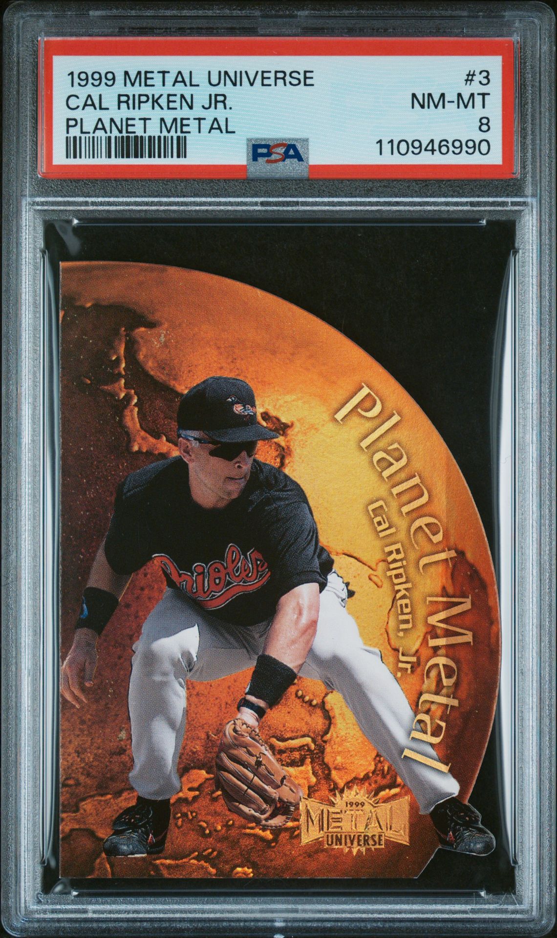 1999 Metal Universe Planet Metal Cal Ripken Jr. #3 (Planet Metal) Nm-Mt 8 front