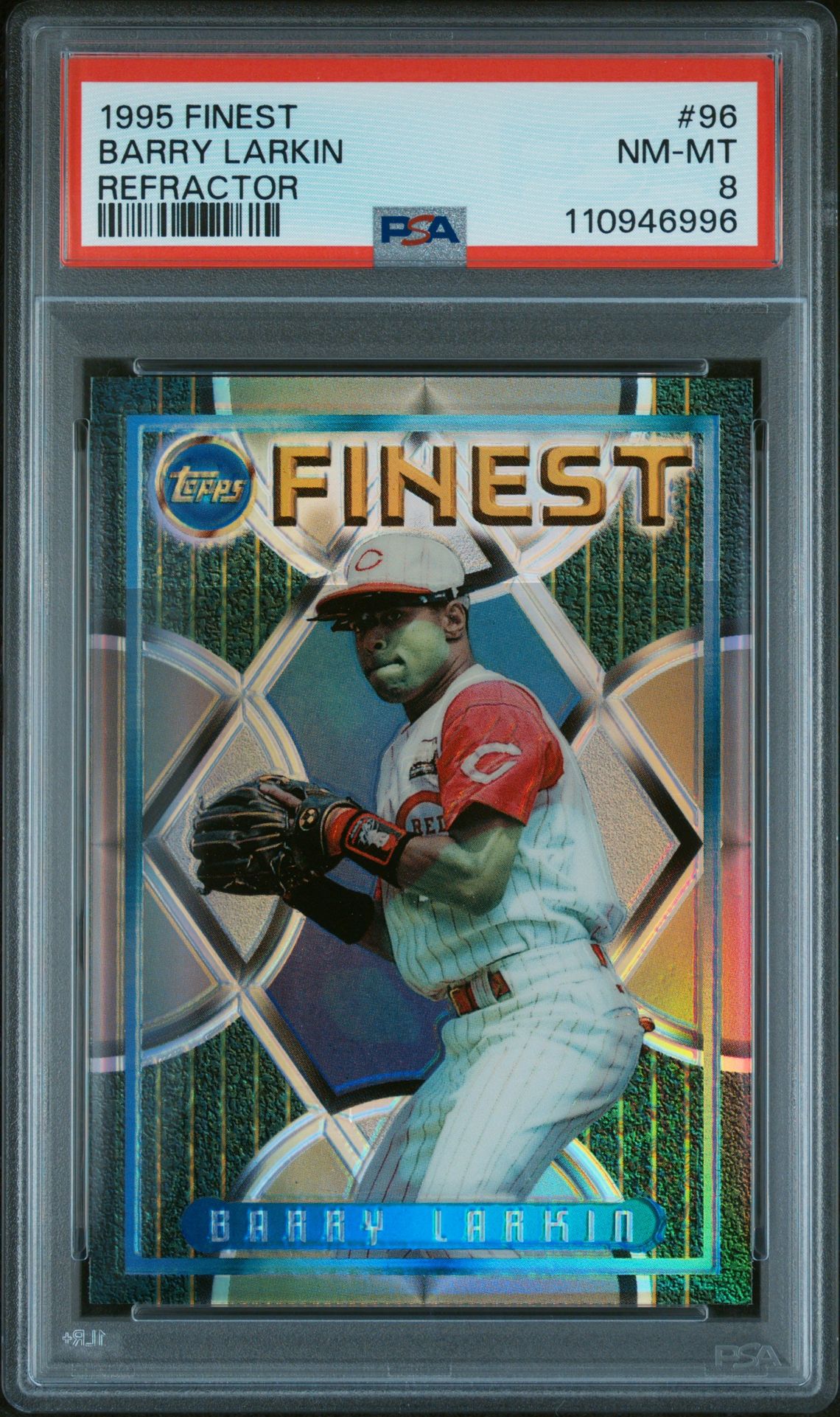 1995 Finest Barry Larkin #96 (Refractor) Nm-Mt 8 front