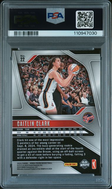 2024 Panini Prizm Wnba Caitlin Clark #22 Mint 9 back