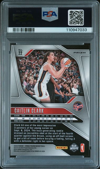 2024 Panini Prizm Wnba Caitlin Clark #22 (Silver Prizm) Mint 9 back