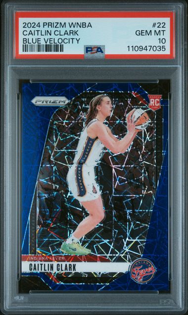 2024 Panini Prizm Wnba Caitlin Clark #22 (Blue Velocity) Gem Mt 10 front