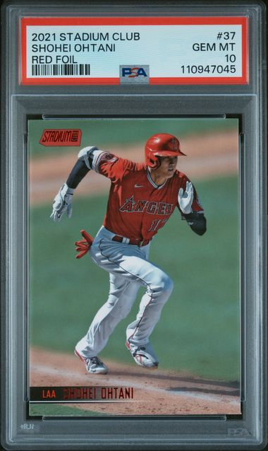 2021 Topps Stadium Club Shohei Ohtani #37 (Red Foil) Gem Mt 10 front