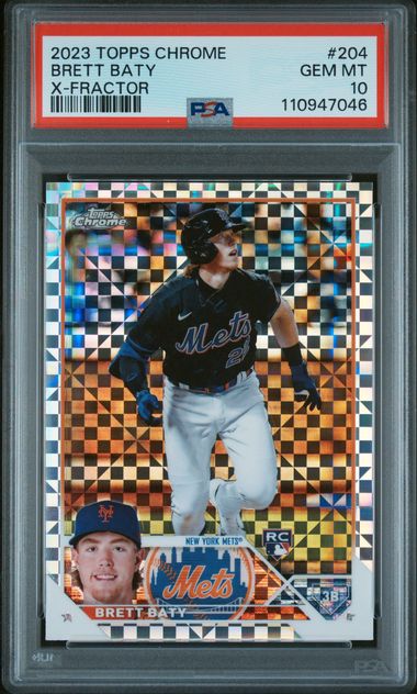 2023 Topps Chrome Brett Baty #204 (X-Fractor) Gem Mt 10 front