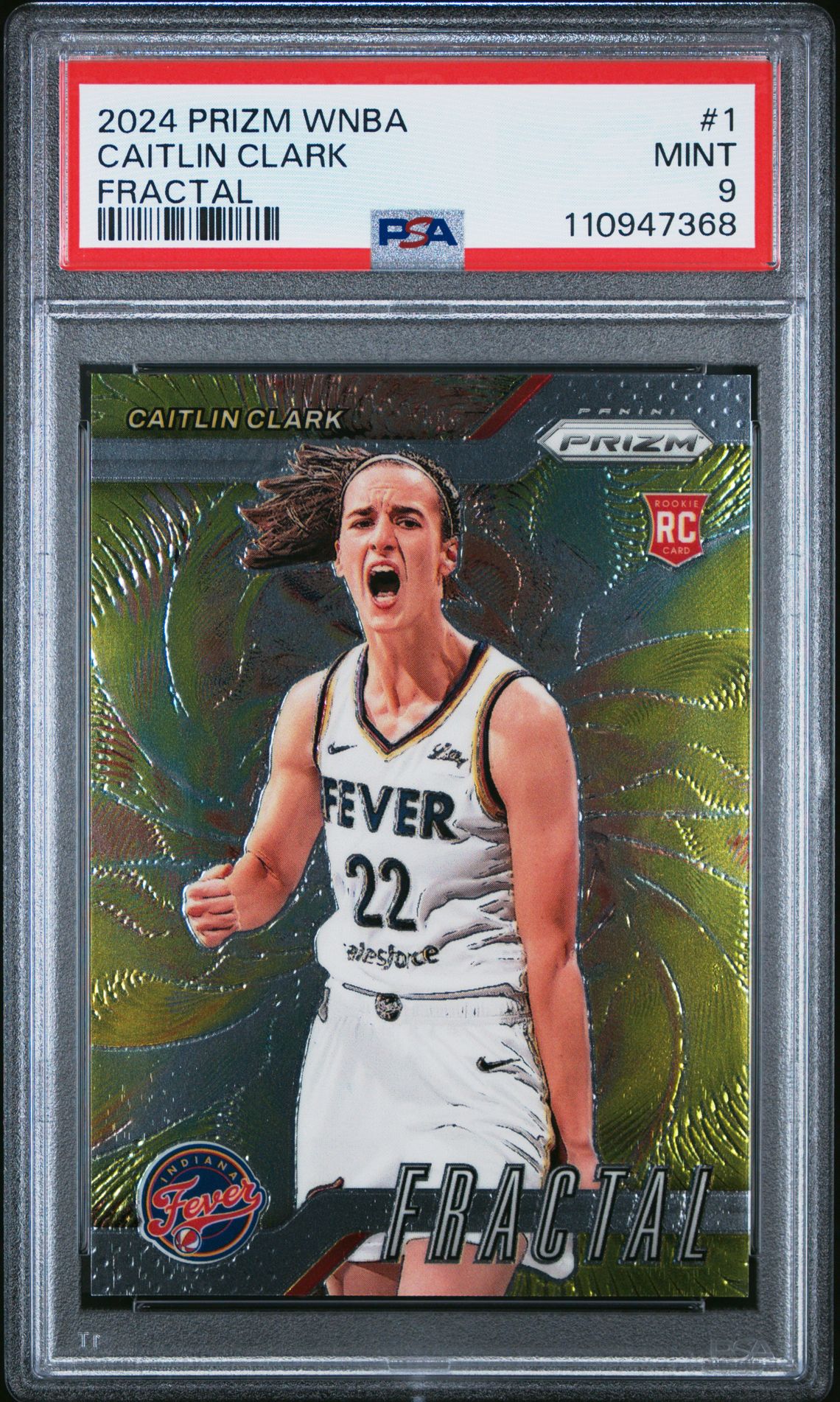 2024 Panini Prizm Wnba Fractal Caitlin Clark #1 Mint 9 front