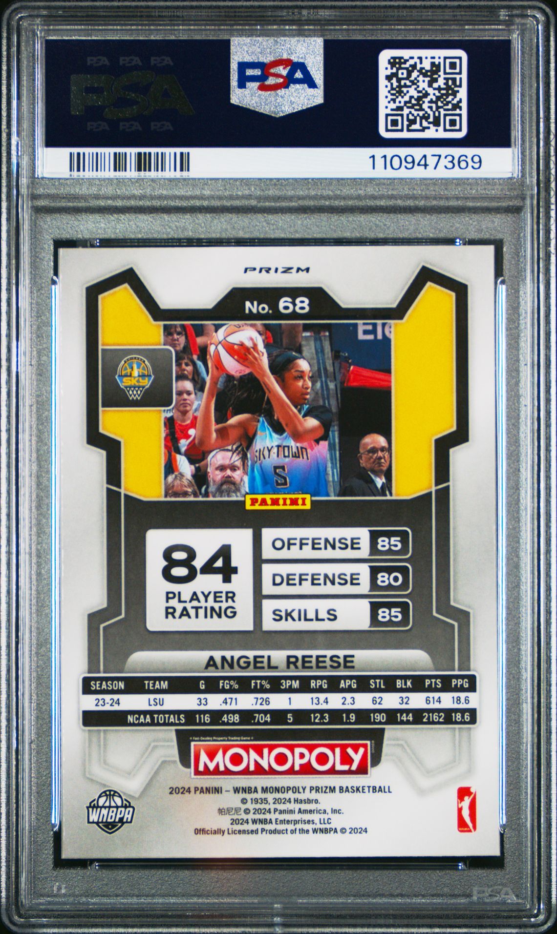 2024 Panini Prizm Monopoly Wnba Angel Reese #68 (Red Classic Icon) Mint 9 back