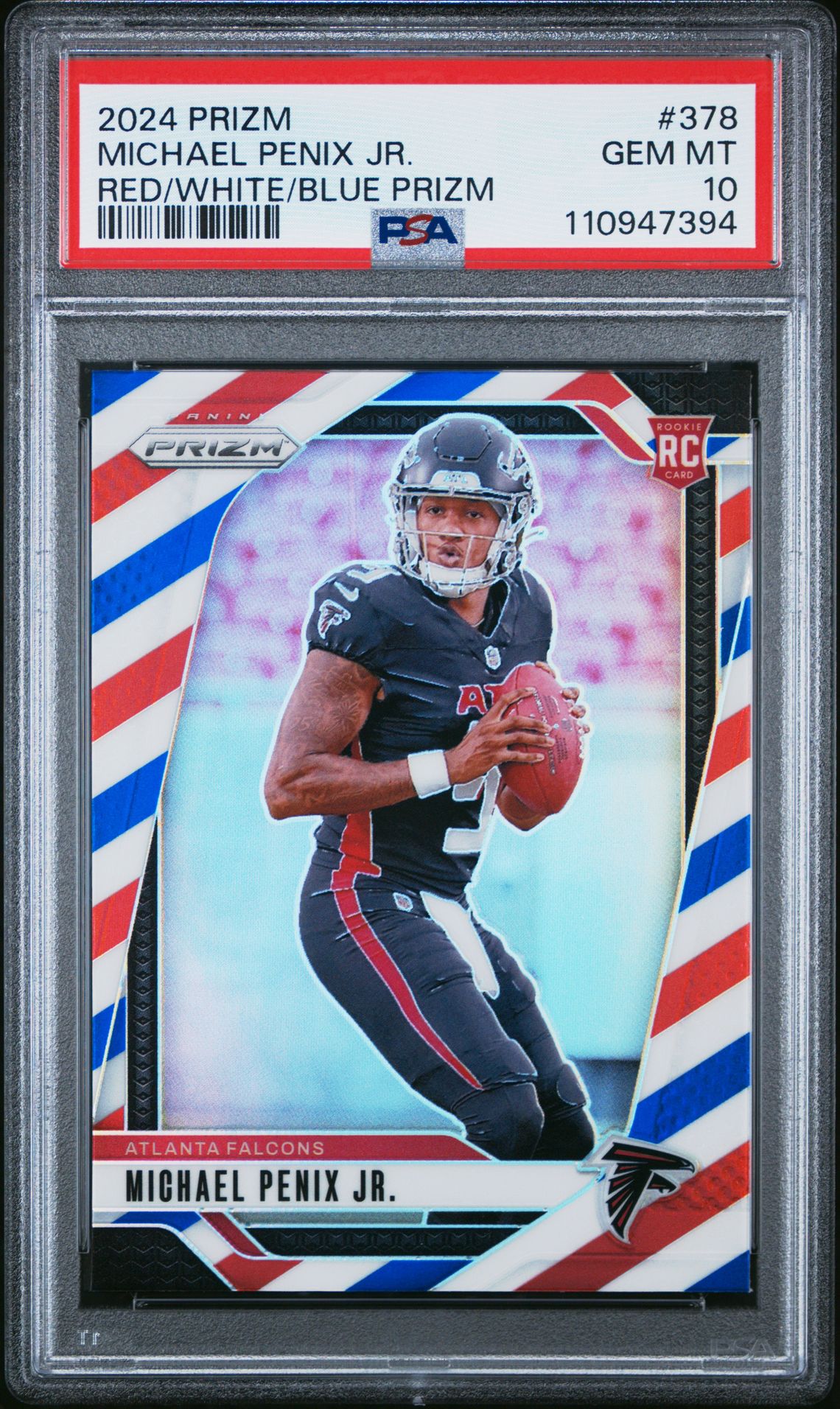 2024 Panini Prizm Michael Penix Jr. #378 (Red/White/Blue Prizm) Gem Mt 10 front