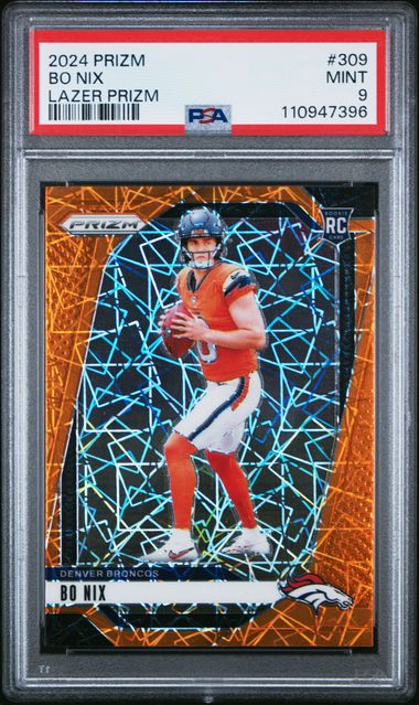 2024 Panini Prizm Bo Nix #309 (Lazer Prizm) Mint 9 front