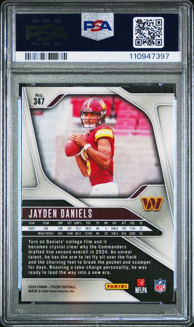 2024 Panini Prizm Jayden Daniels #347 Gem Mt 10 back