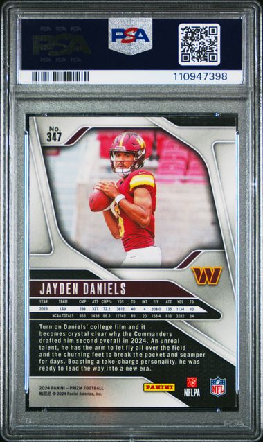 2024 Panini Prizm Jayden Daniels #347 Gem Mt 10 back