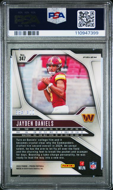 2024 Panini Prizm Jayden Daniels #347 (Pandora) Mint 9 back