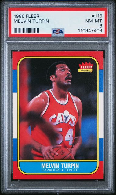 1986 Fleer Melvin Turpin #116 Nm-Mt 8 front