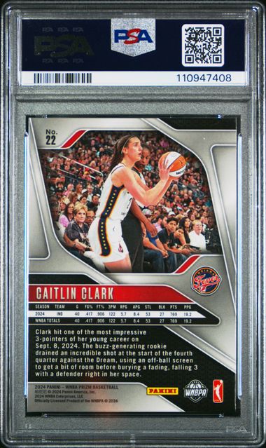 2024 Panini Prizm Wnba Caitlin Clark #22 Mint 9 back