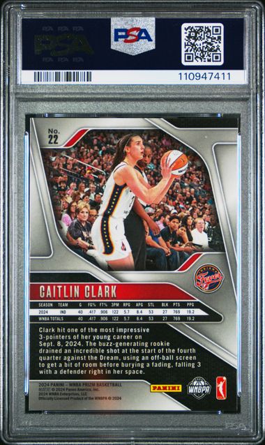 2024 Panini Prizm Wnba Caitlin Clark #22 Mint 9 back