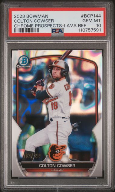 2023 Bowman Bowman Chrome Refractor #BCP144 Colton Cowser front
