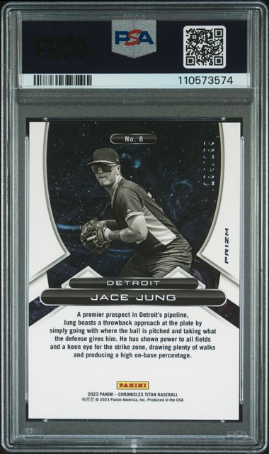 2023 Panini Chronicles Titan Jace Jung #8 (Titan-Red Wave) Gem Mt 10 back