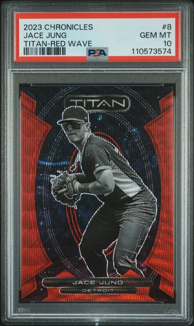 2023 Panini Chronicles Titan Jace Jung #8 (Titan-Red Wave) Gem Mt 10 front