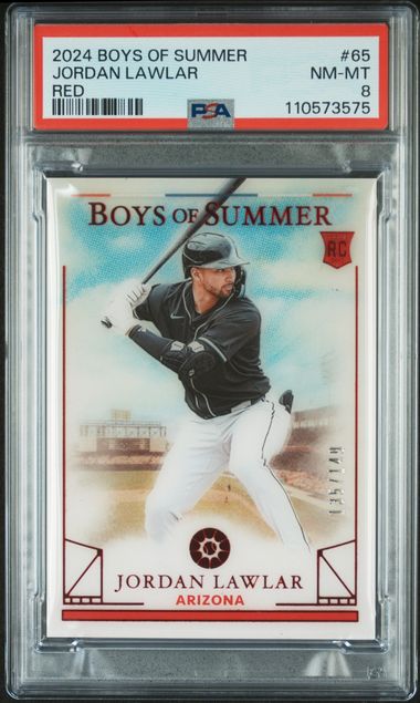 2024 Panini Boys Of Summer Jordan Lawlar #65 (Red) Nm-Mt 8 front