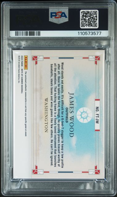 2024 Panini Boys Of Summer Five Tool Player Materials James Wood #Jw Mint 9 back