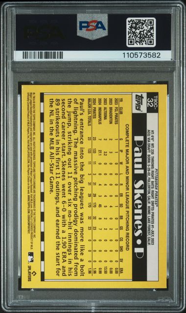 2025 Topps Silver Pack 1990 Chrome Promo Paul Skenes #32 Mint 9 back