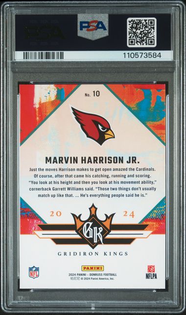 2024 Panini Donruss Rookie Gridiron Kings Marvin Harrison Jr. #10 Mint 9 back