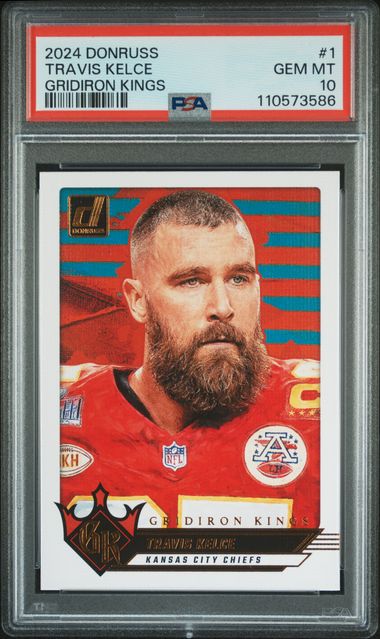 2024 Panini Donruss Gridiron Kings Travis Kelce #1 Gem Mt 10 front