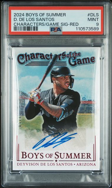 2024 Panini Boys Of Summer Characters Of The Game Signatures D. De Los Santos #Dls (Characters/Game Sig-Red) Mint 9 front
