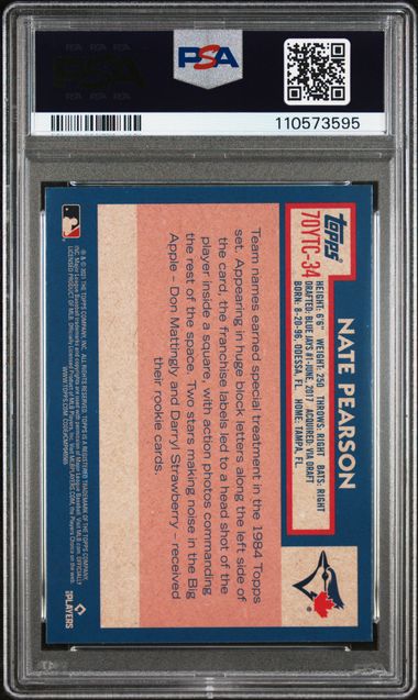 2021 Topps 70 Years Of Topps Baseball Chrome Nate Pearson #34 (70 Years/Topps Bb Chrome) Mint 9 back