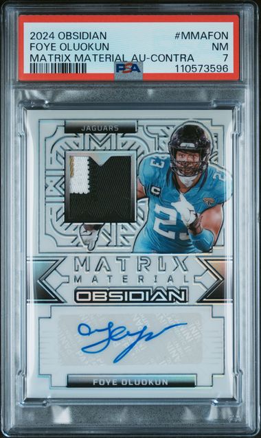 2024 Panini Obsidian Matrix Material Autographs Foye Oluokun #Mmafon (Matrix Material Au-Contra) Nm 7 front