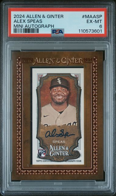 2024 Topps Allen & Ginter Mini Baseball Autographs Alex Speas #Maasp Ex-Mt 6 front
