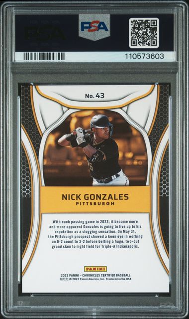 2023 Panini Chronicles Certified Nick Gonzales #43 (Certified-Black 1/1) Ex-Mt 6 back