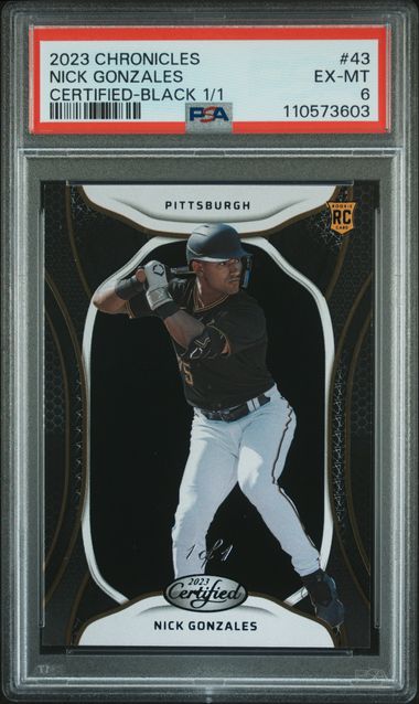 2023 Panini Chronicles Certified Nick Gonzales #43 (Certified-Black 1/1) Ex-Mt 6 front