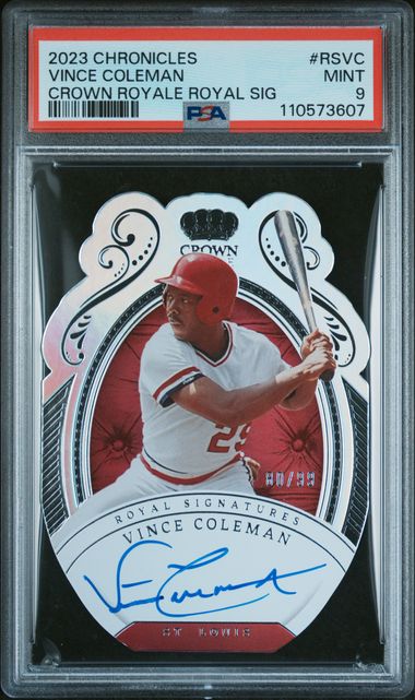 2023 Panini Chronicles Crown Royale Royal Signatures Vince Coleman #Rsvc Mint 9 front