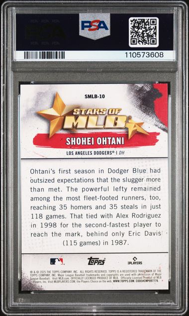 2025 Topps Stars Of Mlb Shohei Ohtani #Smlb10 Mint 9 back