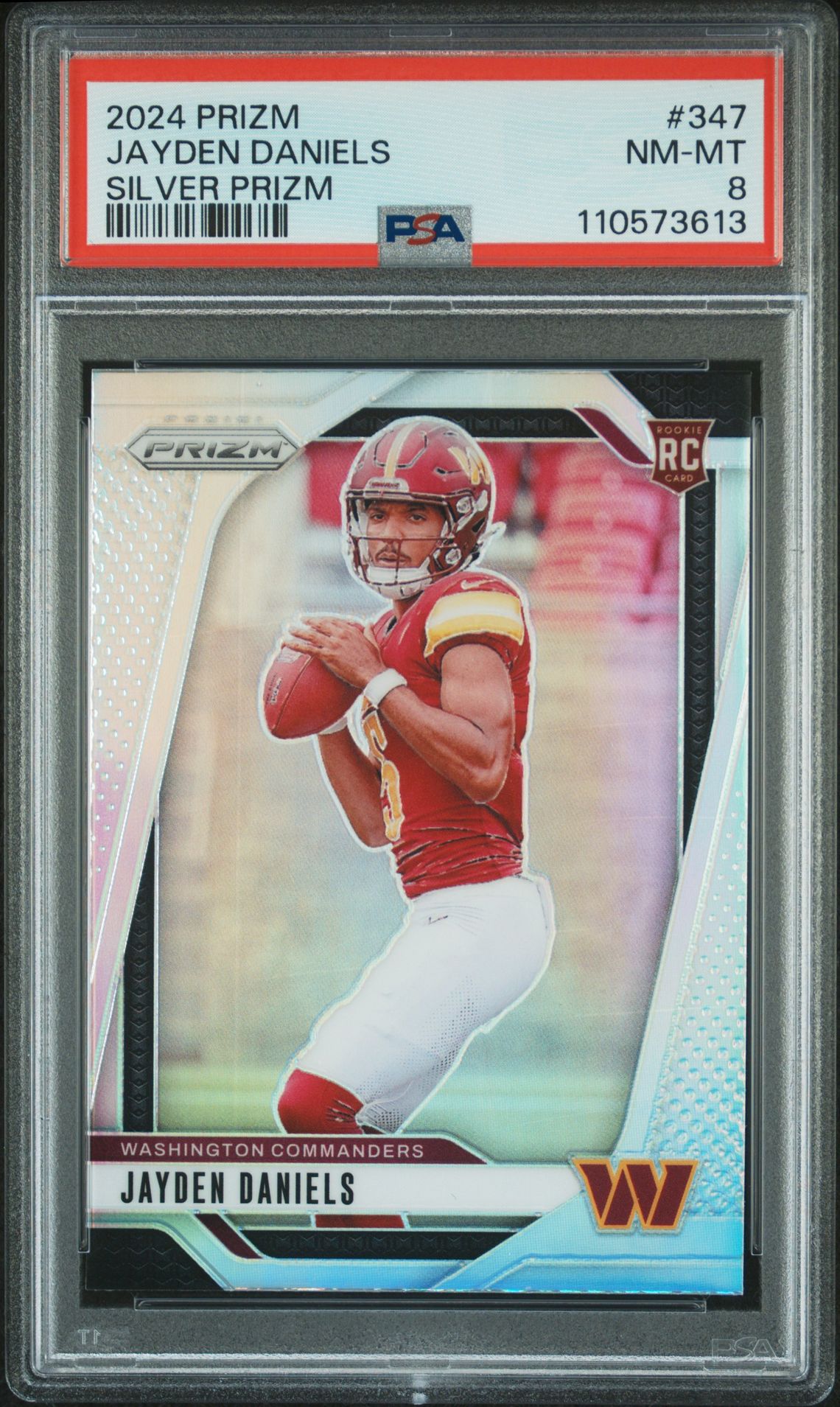 2024 Panini Prizm Jayden Daniels #347 (Silver Prizm) Nm-Mt 8 front