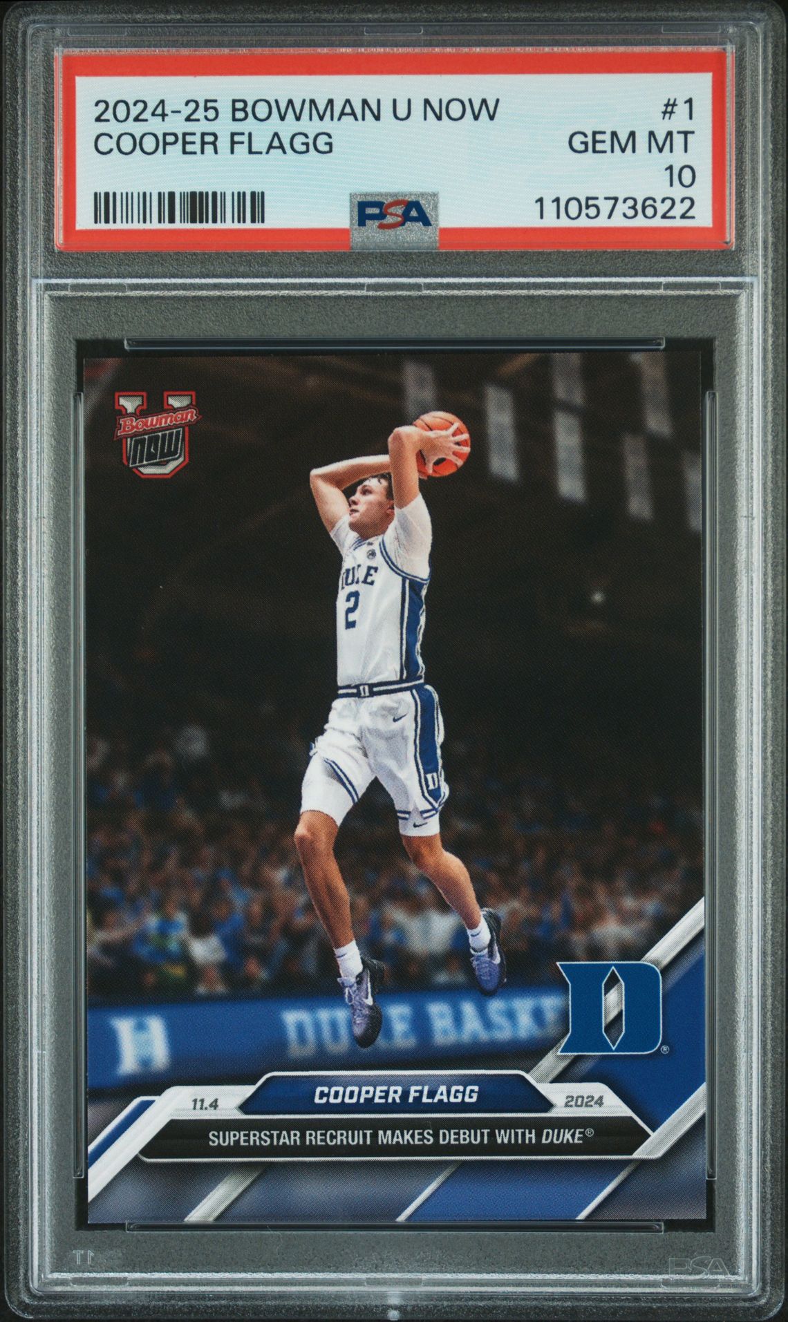 2024-25 Bowman U Now Cooper Flagg #1 Gem Mt 10 front