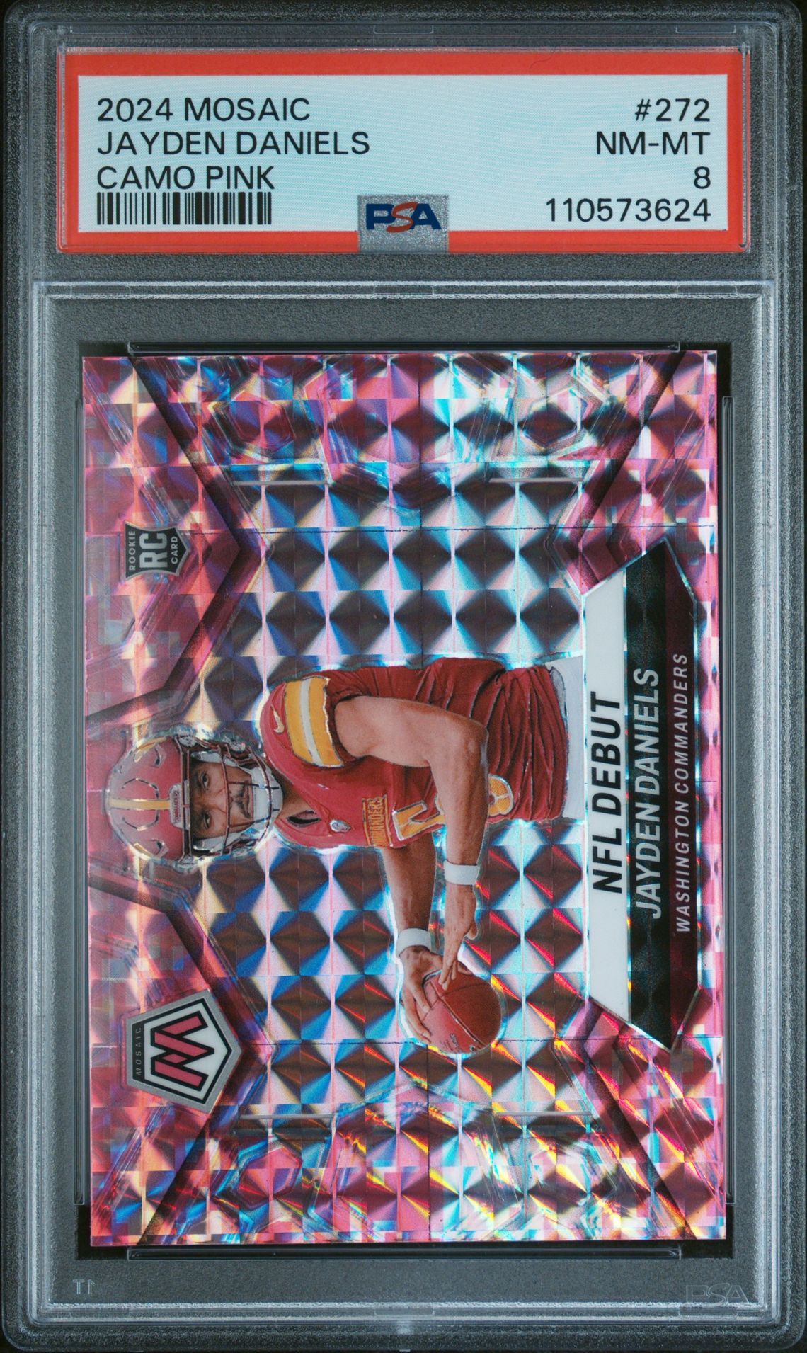 2024 Panini Mosaic Jayden Daniels #272 (Camo Pink) Nm-Mt 8 front