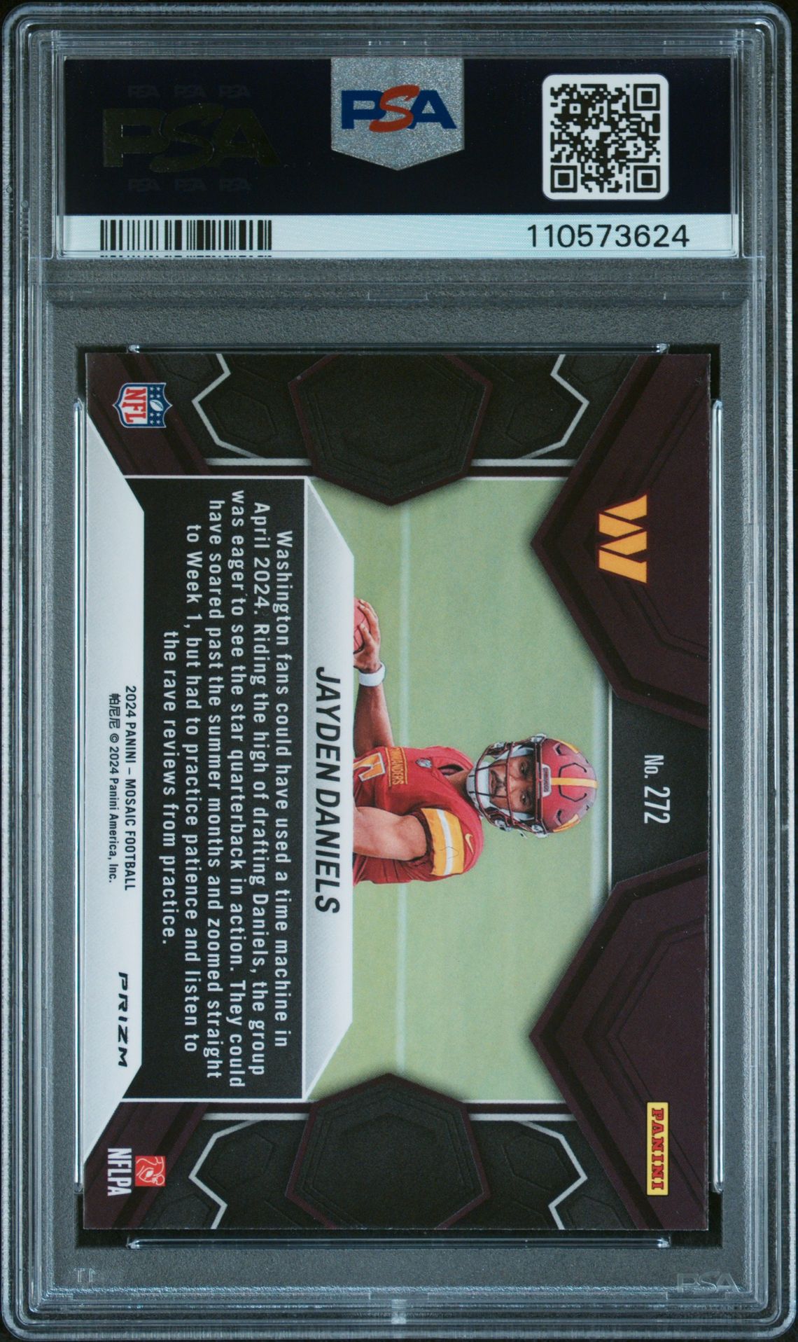 2024 Panini Mosaic Jayden Daniels #272 (Camo Pink) Nm-Mt 8 back