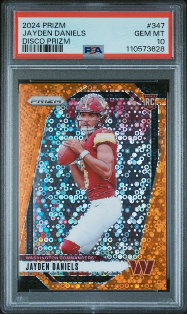 2024 Panini Prizm Jayden Daniels #347 (Disco Prizm) Gem Mt 10 front