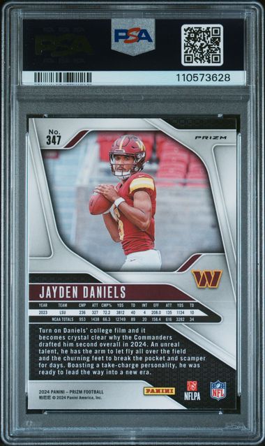 2024 Panini Prizm Jayden Daniels #347 (Disco Prizm) Gem Mt 10 back