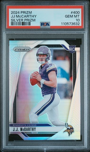 2024 Panini Prizm Jj Mccarthy #400 (Silver Prizm) Gem Mt 10 front