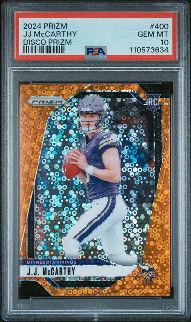 2024 Panini Prizm Jj Mccarthy #400 (Disco Prizm) Gem Mt 10 front